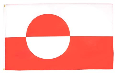 AZ FLAG Lote de 5 banderas de Groenlandia – 90 x 60 cm – Bandera de Groenlandia 100% poliéster con ojales metálicos integrados