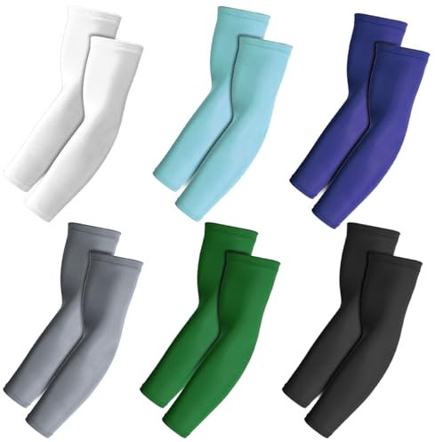 SAIIURV 6 Paia Manicotti Braccia a Compressione per Uomo e Donna, Copertura Tatuaggio Maniche di Raffreddamento per Braccia Protezione Solare Estivi, Manicotti Sportivi per Ciclismo Golf Escursionismo