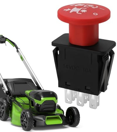 Bouton D'embrayage De La Tondeuse À Gazon - Interrupteur À Bouton-poussoir | La Tondeuse À Gazon Universelle Sur L'interrupteur OFF | ABS 8 Terminaux Pour Les Pièces De Terrasse De Coupe-tracteur