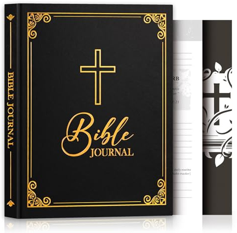 Lanpn Journal de Priere Chretienne, Carnet de Bible Prayer pour Homme, 3 Mois Dévotion & Priere, Cadeau Chrétiens pour Bible Study & Gratitude Réflexions, Noir, Anglais, Couverture Cuir