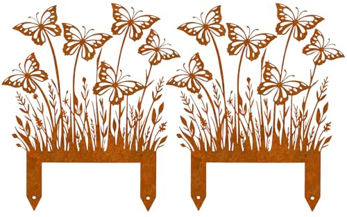 JOKILY Decorazione da giardino in ruggine, decorazione da giardino per esterni, resistente alle intemperie, accessorio da giardino, decorazione in metallo, decorazione da giardino, decorazione per