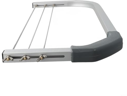 Trancheuse à gâteau réglable avec 3 fils de coupe pour gâteaux multicouches, hauteur mesurable jusqu'à 110 mm, poignée confortable, outil de cuisson pour la cuisine à la maison, construction en