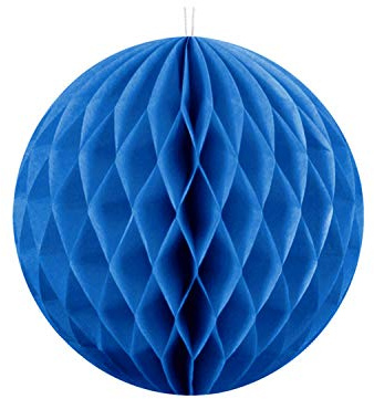 Vaxboll 1 st. Ø 10 cm – Pompoms golvbälten takdeko hängdeko Honeycombs (blå)