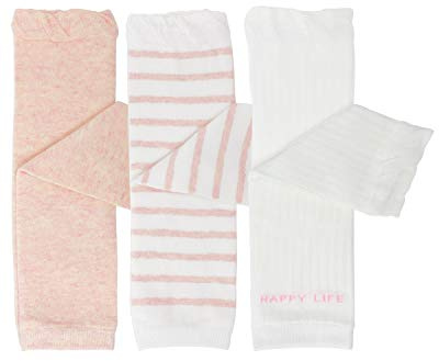 Bowbear 3 Pair Baby and Toddler Leg Warmers, Happy Legs Pink