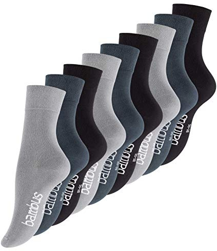 Vincent Creation Bambustrumpor för kvinnor och män, mjuka och ventilerande bambustrumpor i 6-pack eller 9-pack, svart, beige, marinblå, mix