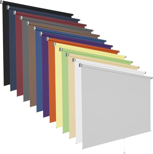 Springrollo Mittelzugrollo Schnapprollo viele Größen und Farben Stoff Rollo Vorhang Blickdicht halbtransparent lichtdurchlässig Fenster Sonnenschutz Sichtschutz Blendschutz (60 x 180 cm, Weiss)