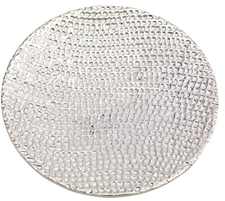 NKlaus piatto candela alluminio argento ottico Ø 14cm piattino portacandele 10353