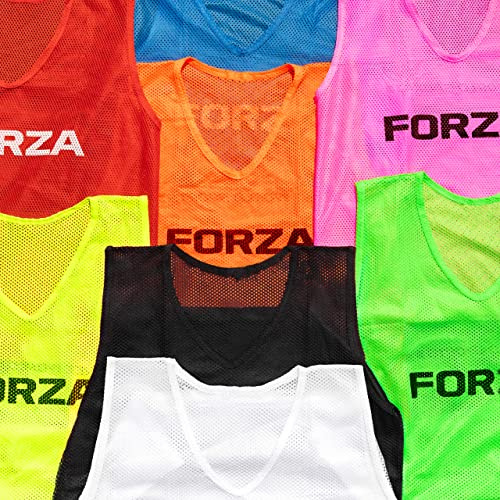 FORZA Training Leibchen (15er-Set) – Multifarbige Trainingswesten Größen | Fussball Leibchen Kinder & Leibchen Erwachsene | Fussballtraining Zubehör (Blau, Kinder)