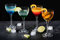 DIAMANTE 4 Mini Cocktail Crystal Coupes 150ml | Port Sherry & Aperitif Digestif Glasses | Nick & Nora & Negroni Glasses - ‘Auris’ Collection Undecorated Crystal - Set of 4