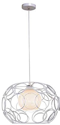 E27 Modernen Vogel's Nest Kronleuchter,Nordic Hohlmetallrahmen Deckenleuchte,Milchweißer Lampenschirm Während Lamp Zu Schlafzimmer-Weiß. 1 kopf