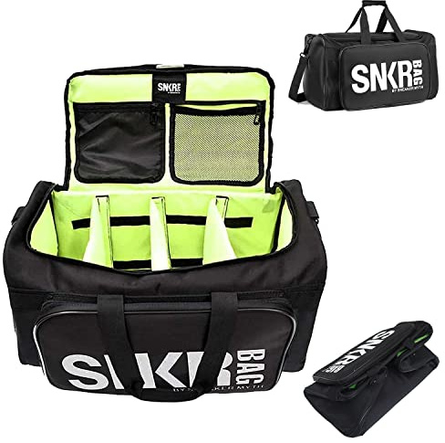 ARTFILIF Borsa per scarpe da ginnastica, borsa sportiva, borsone da viaggio, borsa per scarpe da viaggio, borsa da palestra per donna e uomo con 3 scomparti regolabili, bianco, Taglia unica