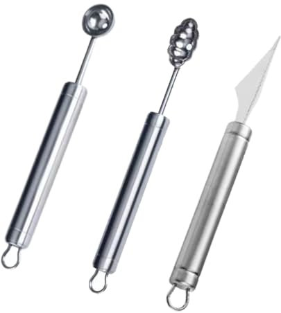 BCZR 3 Stück Edelstahl Obst Schnitzwerkzeuge，Kugelausstecher Und Schnitzwerkzeug，Melonenlöffel Kugelausstecher，Küchengeräte Aus Edelstahl，Zur Obstsalatzubereitung