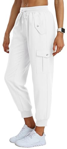 JINSHI Pantalon de Randonnée Femme Cargo Jogging Pantalon Léger Respirant Pantalon Sport Extérieur Trekking avec Multi-Poches