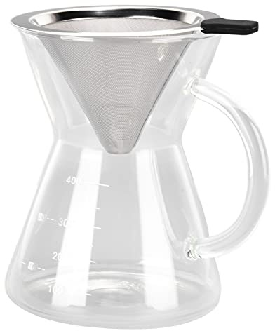Macchina per caffè Americano, Macchina per caffè in Vetro con Filtro a Rete Macchina per caffè pour over da 400 Ml, Bollitore per caffè in Vetro, Macchina per caffè in Vetro con