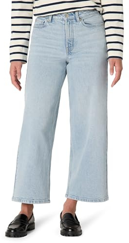 Amazon Essentials Women's Low-Stretch High-Rise Wide-Leg Jeans, Iced Blue Light Wash, 10