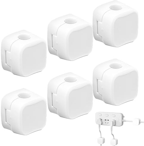 Confezione da 6 fermacavi, Gestione cavi, Organizzatore cavi, Supporto cavi autoadesivo, Gestione cavi per scrivania, comodino, Cavi di ricarica, HDMI, USB, Bianco