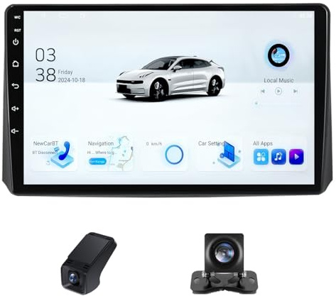 10-tums bilradio, Carplay och Android Auto 2 Din stereo för UAZ Patriot 3 2016-2021 med Bluetooth skärm/ADAS DVR WiFi FM-radio/GPS-navigering rattstyrning bakkamera 1080P(X2)