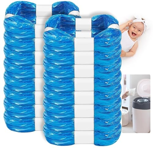 16 Recharge Poubelle a Couche, Sac Poubelle Couche Grande Capacité, Bebe Recharge Sac Poubelle Couche Compatible avec Tommee Tippee, Angelcare