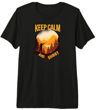 Palomas de Arcilla Skeet Mantener LA Calma Y Disparar el Tiro de Skeet Camiseta Premium