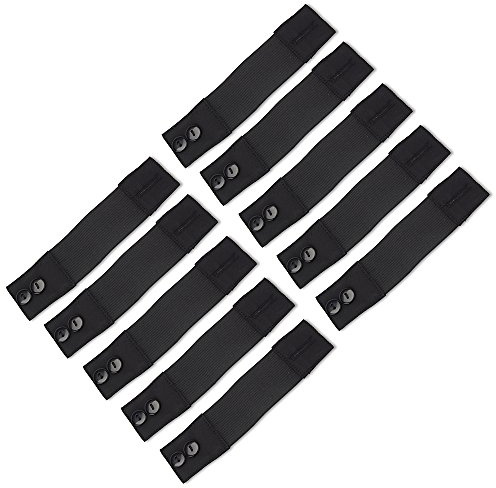 Self-Adjusting Button Elastic Pregnancy Waist Extension - Adds Inches of Waistband Stretch on Maternity Pants