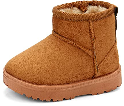 Matt Keely Baby vinterskor barn pojkar flickor snöstövlar småbarn plysch stövlar, kaki, 25 EU
