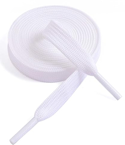 VSUDO 120cm White Laces for Trainers, 47 Inch White Shoe Laces, 1 Pair