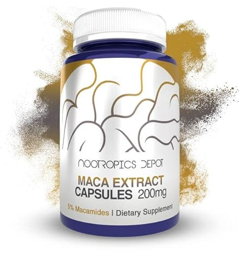 Maca Extract Capsules | 5% Macamides | Lepidium meyenii | Mood, Energy, and Vitality | 60 Count
