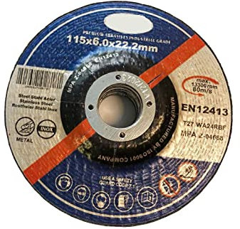 5 Stück Schruppscheiben Ø 115 x 6.0 x 22.2 mm für Trenn- oder Winkelschleifer Schleifmopteller Schleifscheiben Für Stahl & NE-Metall