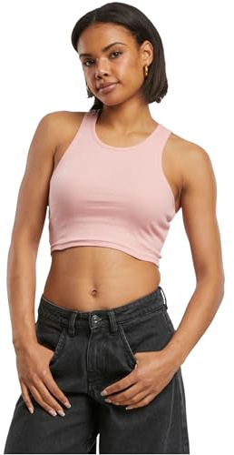 Urban Classics Top da Donna Cropped Rib Top a Costine da Donna, Taglio Corto, Slim Fit, Disponibile in Molte Varianti di Colore, Taglie XS-5XL, Rosa Limonata, XXXL