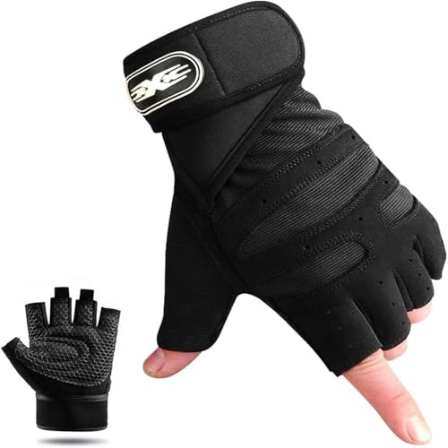 Gadom Weight Lifting Gloves with Wrist Support - Breathable Gym Workout Gloves for Men/Women, Anti-Slip Padded Palm for Weightlifting, Training, Fitness, Pull-Ups