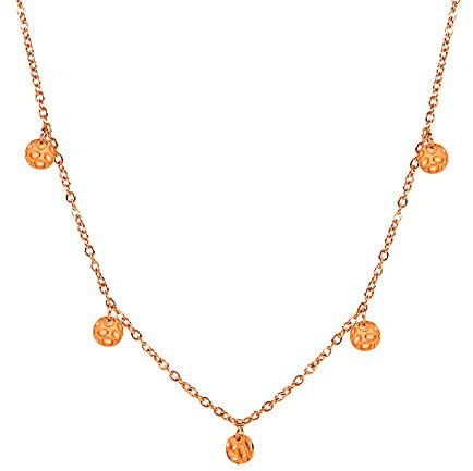 KIM JOHANSON® Edelstahl Damen Multi Layer Halskette *Kamea* in Roségold | Boho Schmuck für Frauen | Kette mit Coin Plättchen | Kreise Collier | Wasserfest | Verstellbare Länge | inkl. Schmuckbeutel