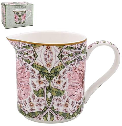 The Leonardo Collection William Morris Pimpernel Jug for All Types of Kitchen | Ceramic Jug for Multiple Use in The Kitchen | Beautiful Jug for Milk or Cream | Jugs for Everday Use