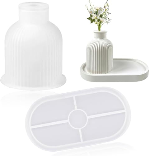 2 moldes de silicona para fundición, jarrón de silicona, molde de silicona, moldes de resina epoxi, moldes de fundición, moldes de silicona para fundir, moldes de velas de silicona