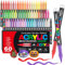 Gelanty Acrylic Paint Pens, 60 Colors Paint Markers with Flexible Brush Tip, Direct Liquid Acrylic Pens for Rock Painting, Ceramic, Wood, Glass