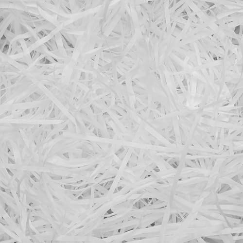 230 g vitt strimlat papper för presentaskar och påsar, idealisk fyllning och förpackningsfyllning lämplig för alla tillfällen