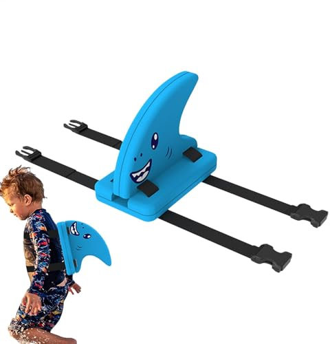 YNPQTDS Schwimmbrett für Kinder, Schwimmhilfe für Kinder, Schwimmhilfe für Kinder, Schwimmflossen, Haifischflossen, Schwimmflossen für Kinder, tragbare Schwimmausrüstung verstellbarem Gürtel