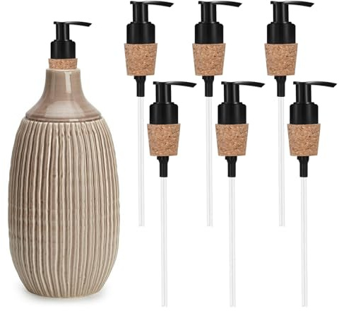 6 stycken tvålpumpar, lock för tvålpump i glas, lätttryckande ersättning för flaskor, oumbärligt gör-det-själv-projekt, hållbar och snygg ersättning för tvålpump (6)