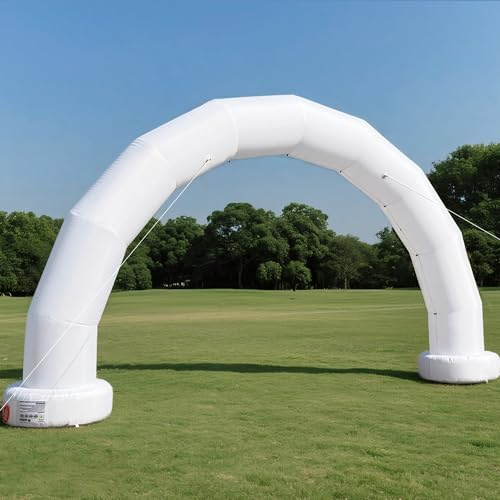 Wellcomer 20Ft Half-Circle Inflatable Arch with Built-in Blower - White, Archway Recommended for Races, Marathons, Organized Events, Carnivals, Festivals, Parties