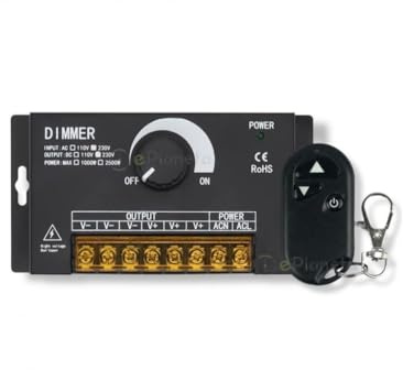 Dimmer per strisce LED 220V, regolatore luminosità con telecomando wireless, controllo luce a distanza dimmerazione continua compatibile LED monocolore dimmerabile facile installazione (Dimmer)