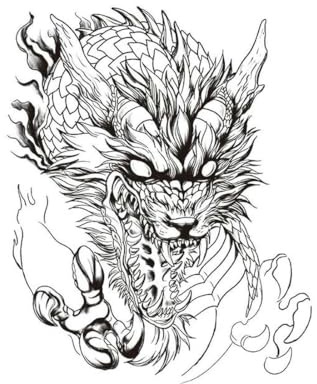 5 PCS Dragon Herbal Semi-permanent Juice Tattoo Sticker Vattentät Långvarig Sticker Arm Simulering Tatuering