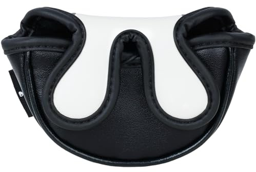 Cubierta de cabeza de palo de golf con cierre magnético, protector de palo de golf en blanco y negro, piel sintética, regalo para padre de golf