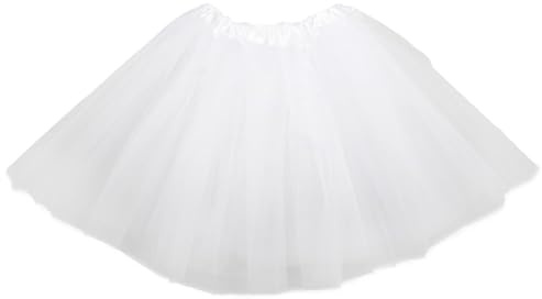 Hopzab Tutu Skirt for Girls, Tulle Dresses with Stretchable Tie Dye Ribbons, Fancy Princess Party Dress, Ballet Dance Costume (Ages 3-8, White).