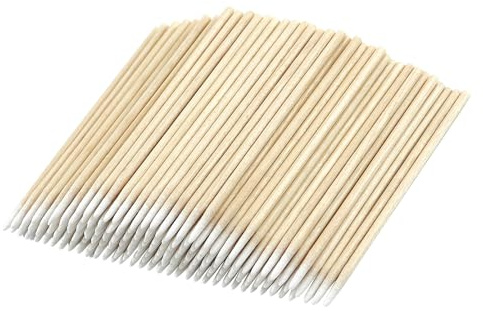 500 Pezzi tamponi di cotone appuntiti, 7cm Bastoncini da tampone in Cotone,manico in legno, per tatuaggio, sopracciglia, bellezza, trucco