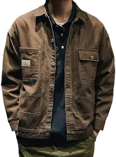 Luadnysin Giubbino Jeans Uomo Giacca Abbigliamento Primaverile Denim Oversize Cowboy Giubbotto Giacchetto Autunnali Casual Mezza Stagione di