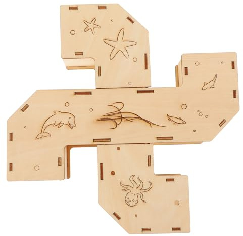 Cabilock Juguete Túnel de Madera para Hámster y Animales Pequeños, Laberinto Creativo Natural, Suministro para Mascotas, Juego de Ejercicio y Entrenamiento para Jerbos y Ratones, Casa