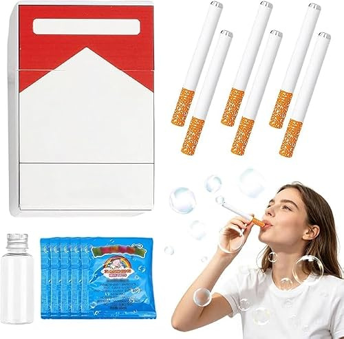 Cigarette Bulle de Savon, Machine à Bulles de Savon, Bubble Cigarette Cadeau, Cadeau Anti-Stress Original pour Fêtes Anniversaires et Festivals