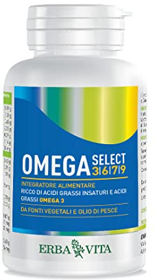 ERBA VITA Omega 3,6,7,9 suplemento dietético fuente natural de Omega 3, 6, 7 y 9 para el bienestar del organismo - 120 Perlas