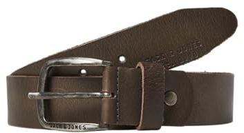 JACK & JONES Herren Ledergürtel JACPAUL Belt Echt Leder Jeans Hosen Gürtel, Farben:Dunkelbraun, Größe Gürtel:90