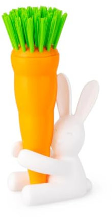 Balvi Spülbürste Bunny Bürste in Form Einer Karotte und Halter in Form eines Kaninchens. Geeignet für