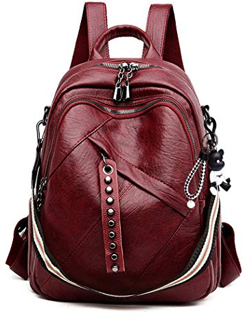 BUKESIYI Donna Borsa Zaino Elegante Zainetto Borse a Tracolla Zaini Antifurto Zainetti 2025 PU Pelle IT78196 Vino Rosso